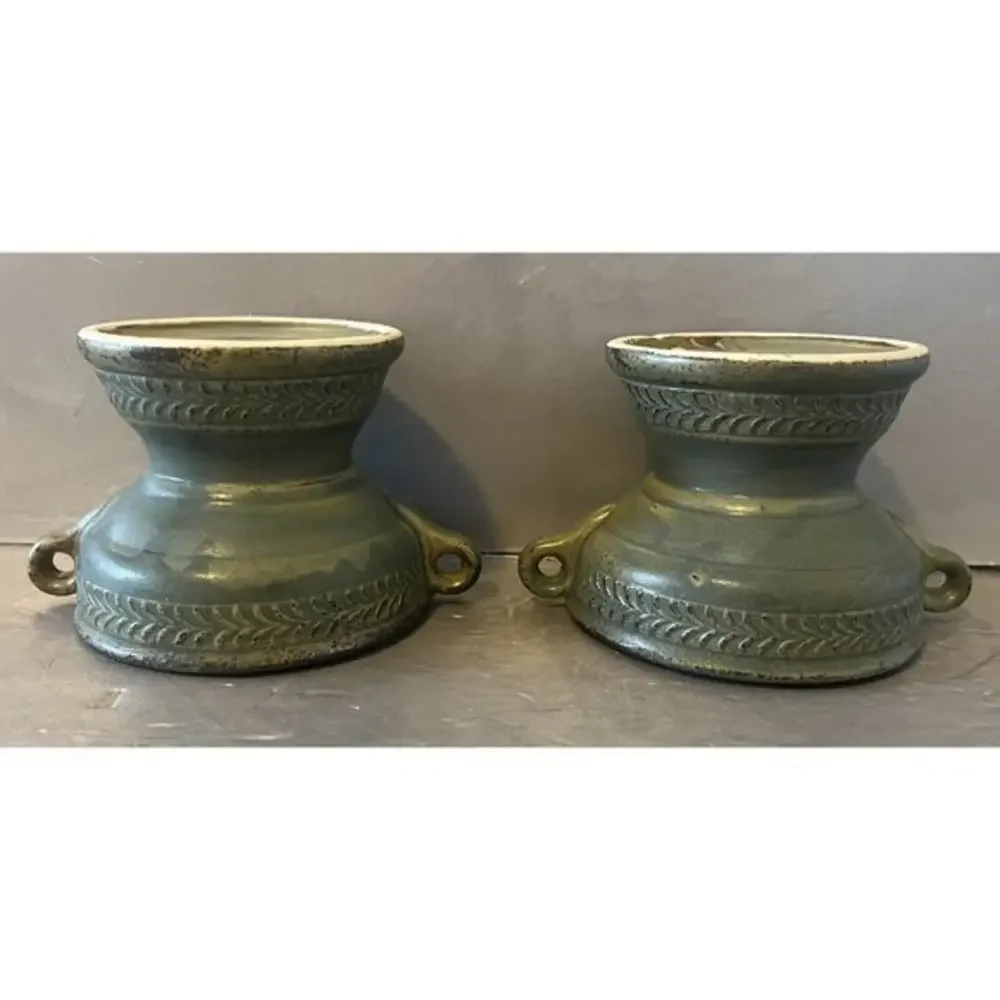Vintage Genuine Stoneware Creative Decorative Co Inc Made in Japan Candleholders